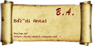 Bódi Antal névjegykártya