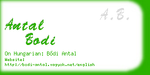 antal bodi business card